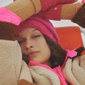 Anthropologie Pink Knit Beanie